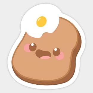 Cute Toast Lover Kawaii Style Bread with Sunny side Up Egg Sticker